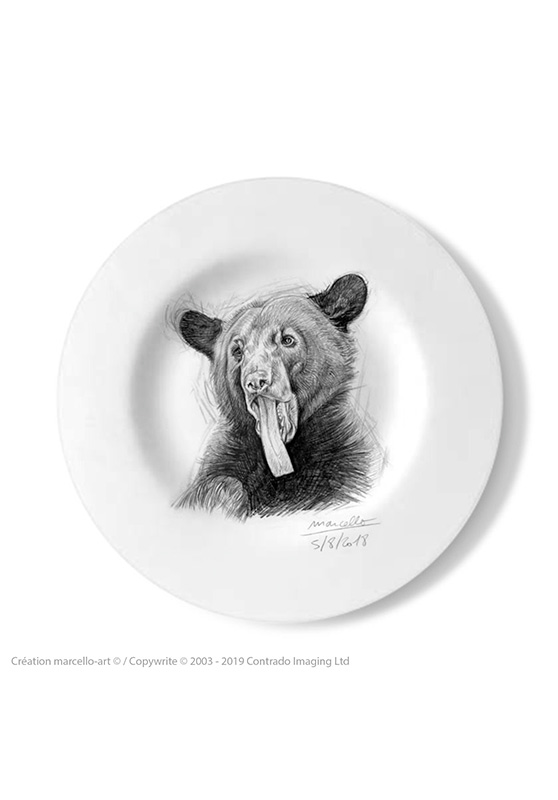 Marcello-art : Assiettes de décoration Assiette décorative 382 Langue ours noir