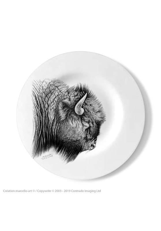 Marcello-art : Assiettes de décoration Assiette décorative 390 Bison