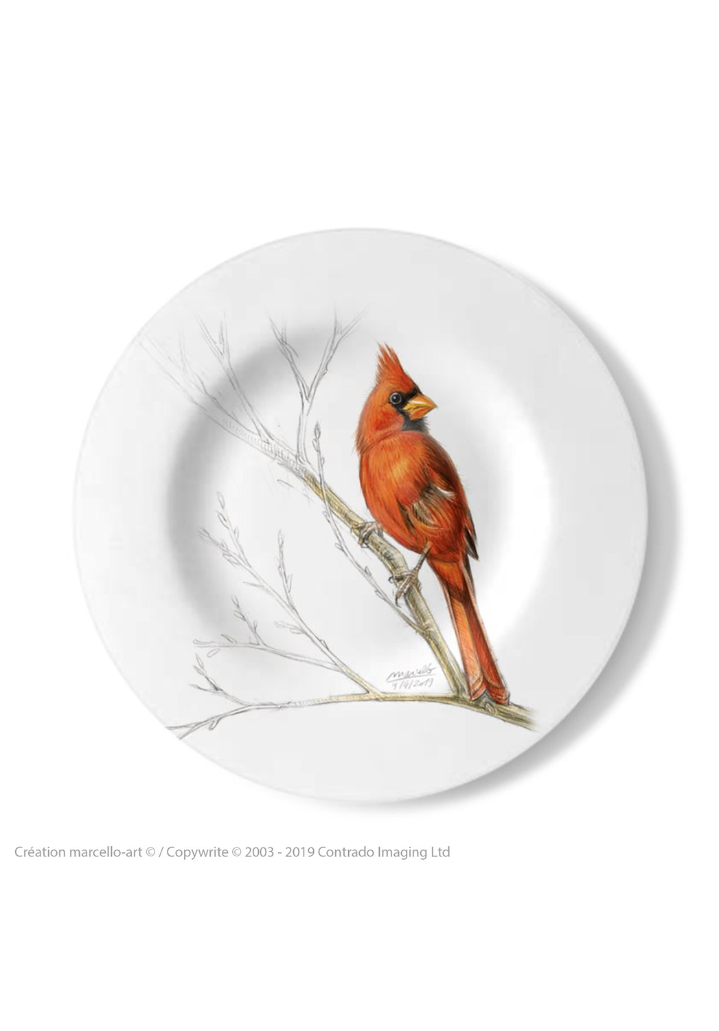 Marcello-art: Decorating Plates Decoration plates 393 Cardinal