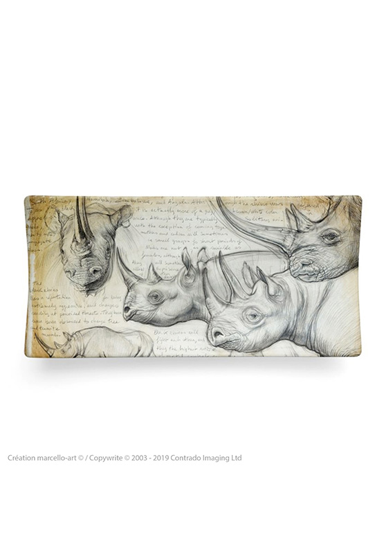 Marcello-art : Assiettes rectangulaires Assiette rectangulaire 176 rhino noir