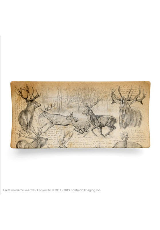 Marcello-art: Rectangular plates Rectangular plate 271 red deer