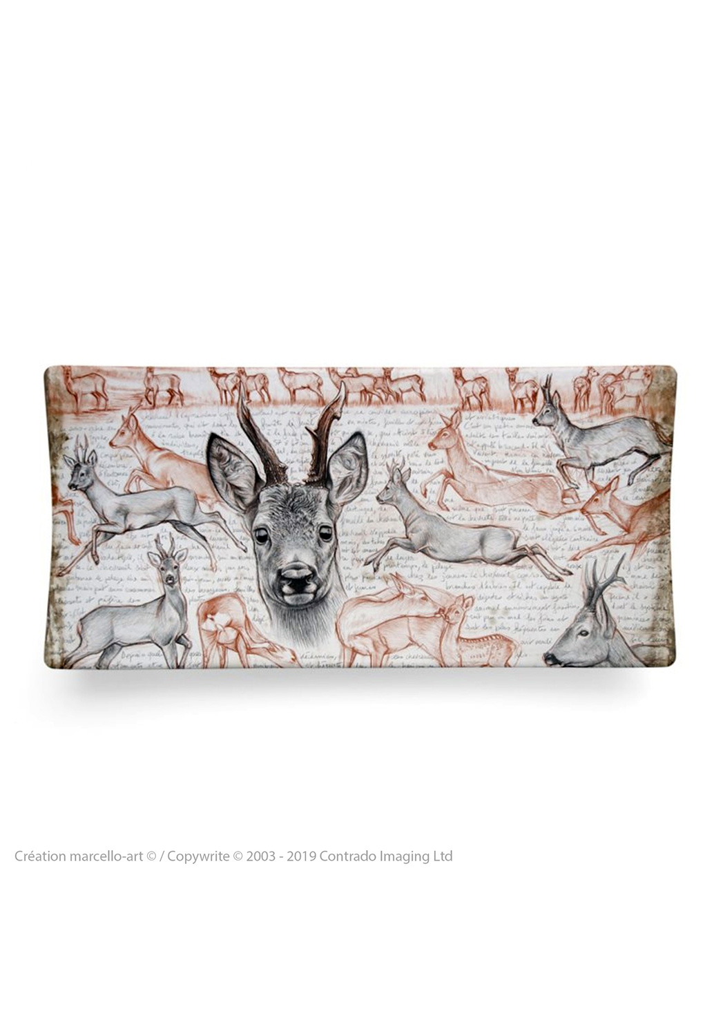 Marcello-art: Rectangular plates Rectangular plate 280 roe deer