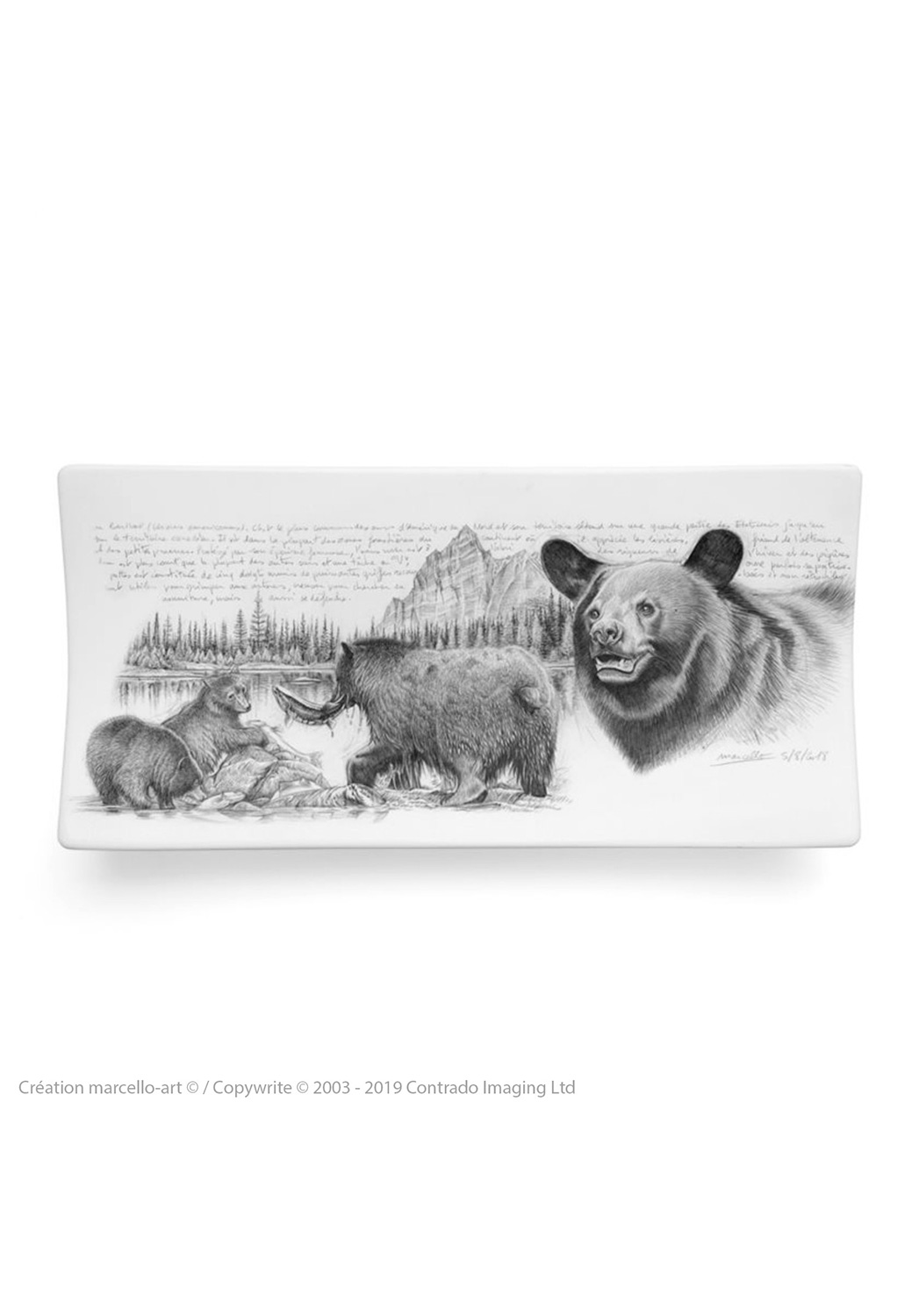 Marcello-art: Rectangular plates Rectangular plate 382 black bear