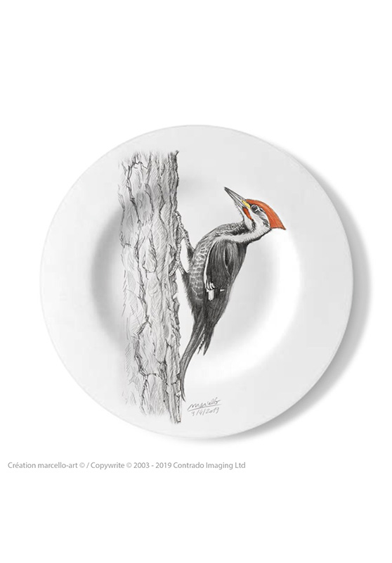 Marcello-art: Decorating Plates Decoration plates 393 black woodpecker