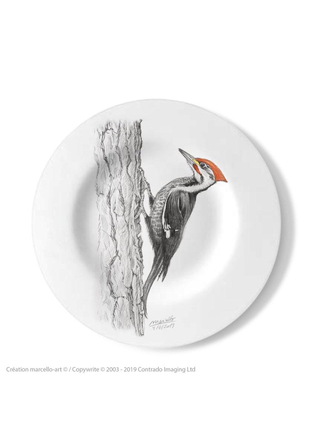 Marcello-art: Decorating Plates Decoration plates 393 black woodpecker