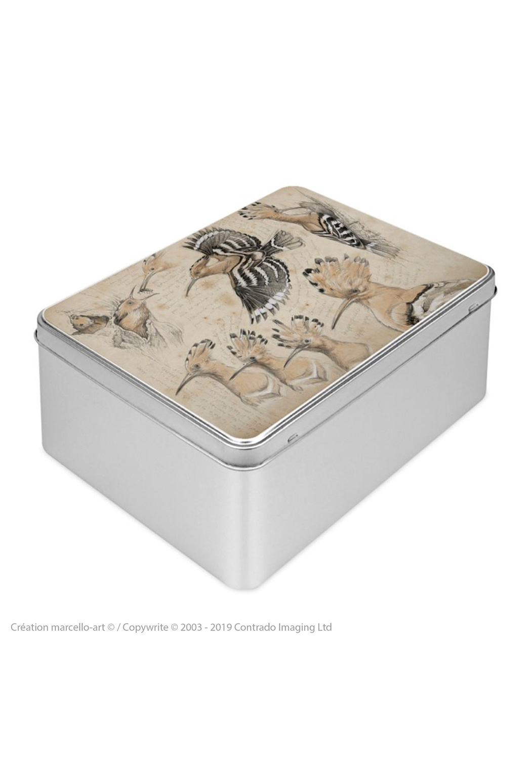 Marcello-art : Boîtes à biscuits rectangulaires Boîte à biscuit rectangulaire 182 huppe fasciée