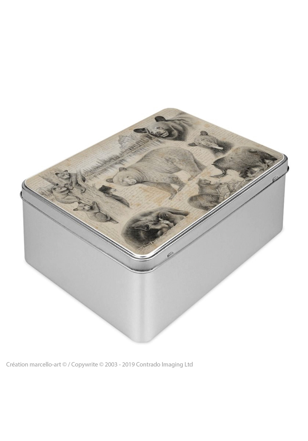 Marcello-art: Rectangular cookie box Rectangular cookie box 382 black bear