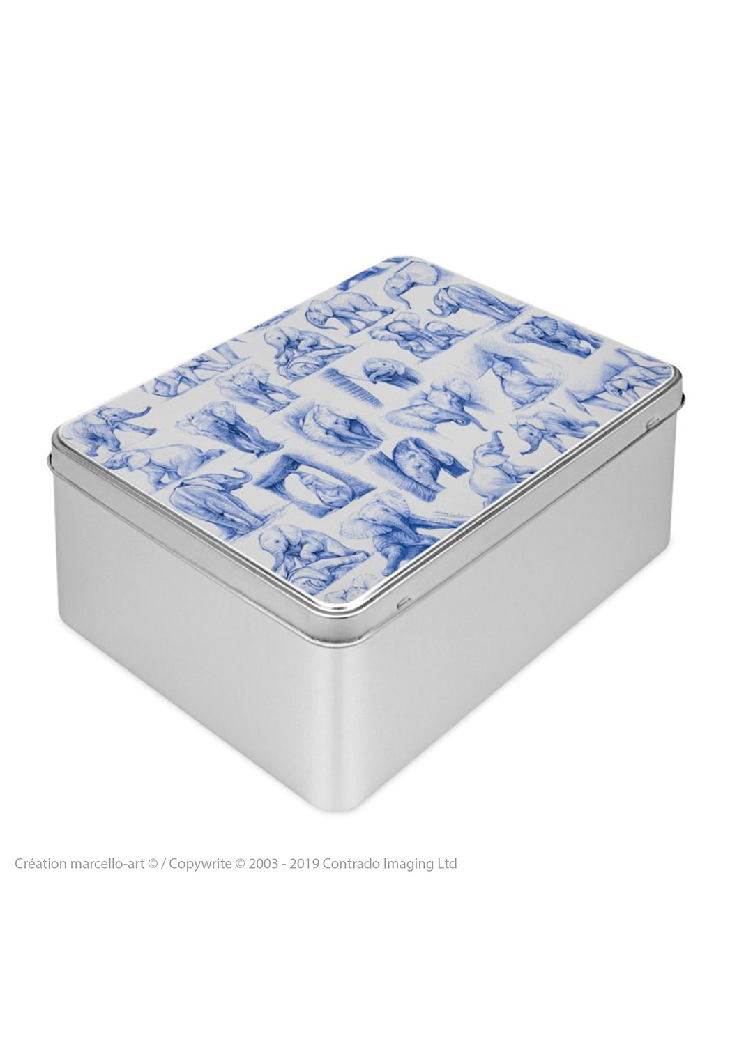 Marcello-art: Rectangular cookie box Rectangular cookie box 392 elephant patchwork ballpoint pen