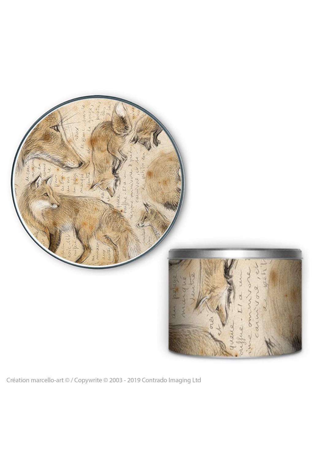 Marcello-art : Accessoires de décoration Boîte à biscuits ronde 336 renard roux