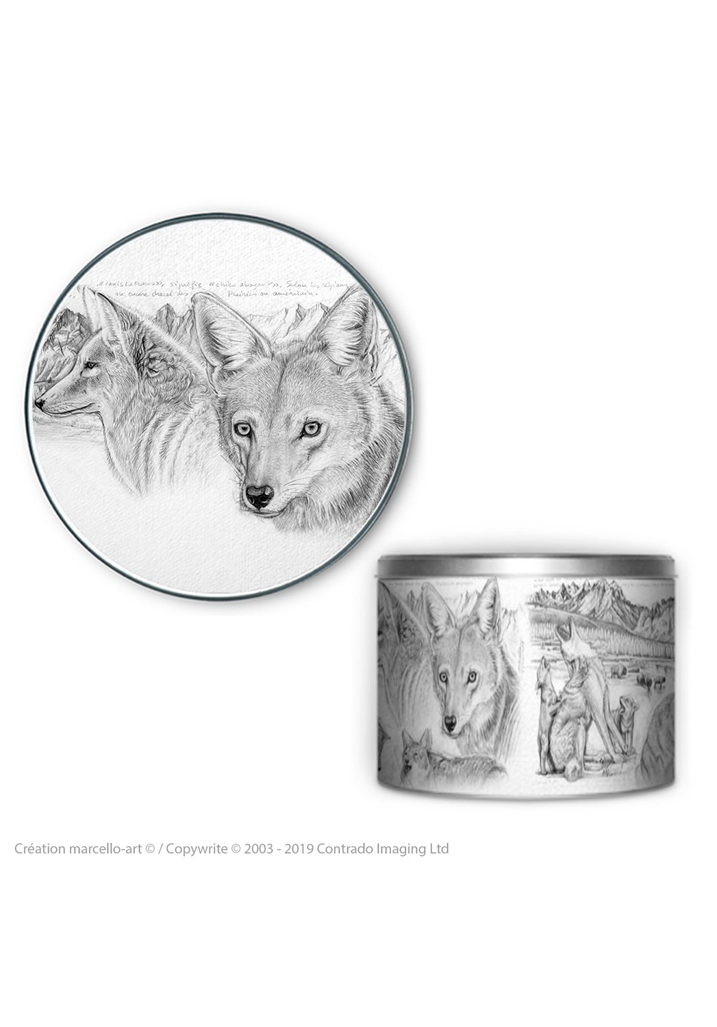 Marcello-art : Accessoires de décoration Boîte à biscuits ronde 391 coyote