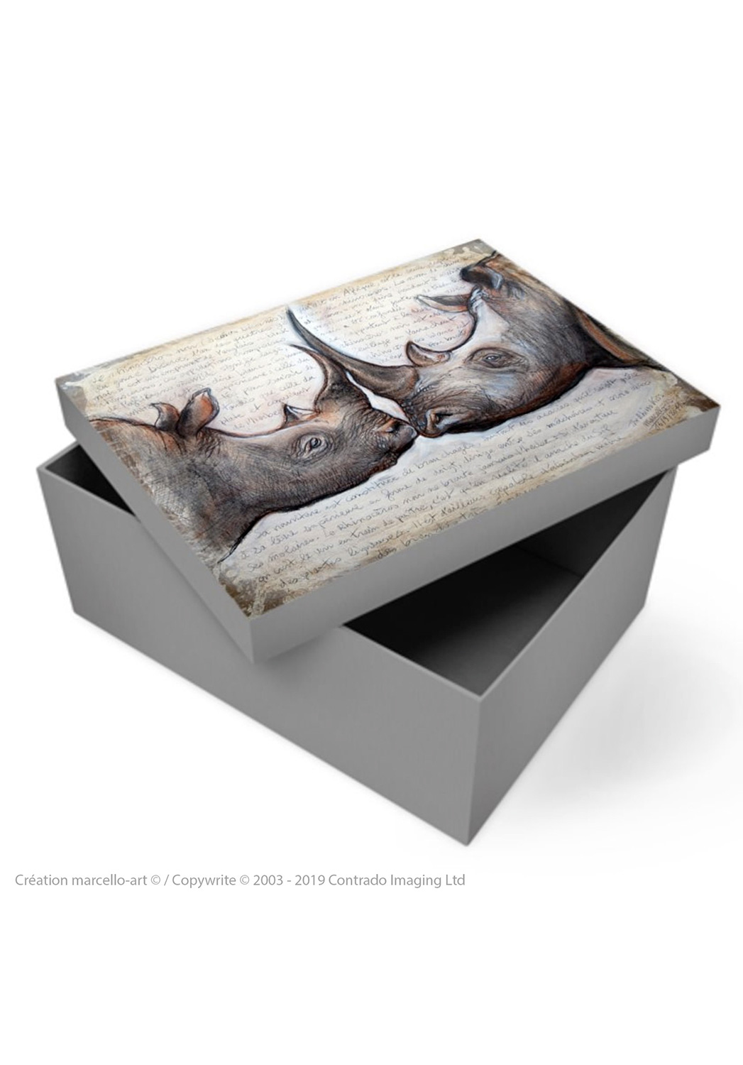 Marcello-art: Decoration accessoiries Souvenir box 106 rhino kiss
