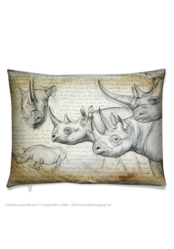 Marcello-art: Fashion accessory Cushion 176 black rhino
