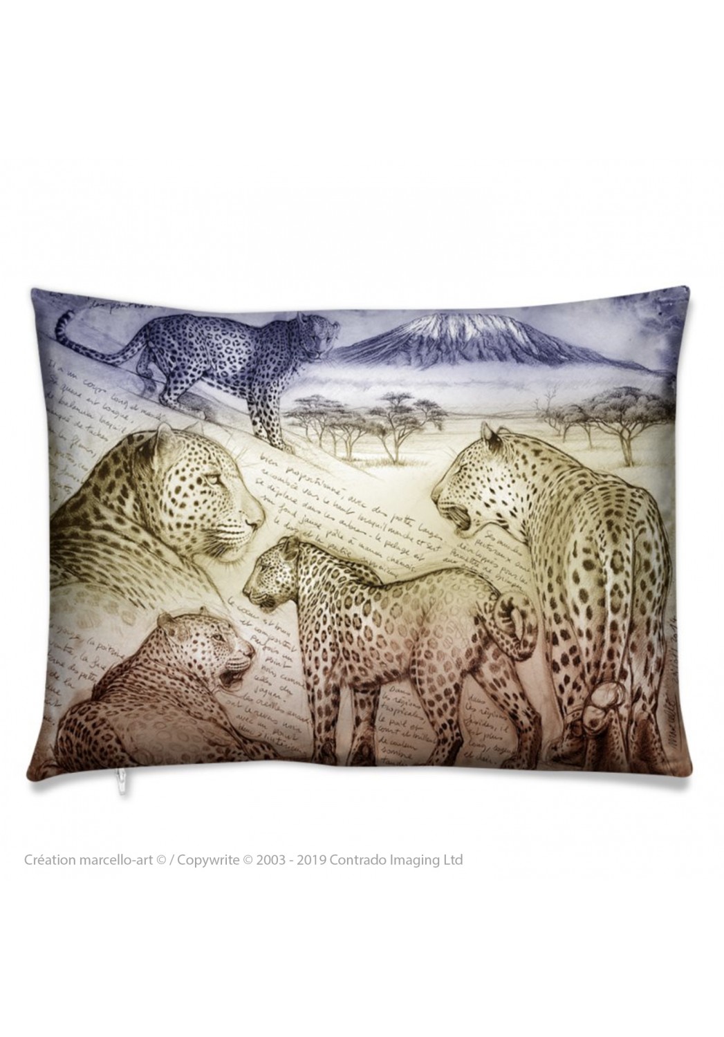 Marcello-art: Fashion accessory Cushion 252 leopard sunset