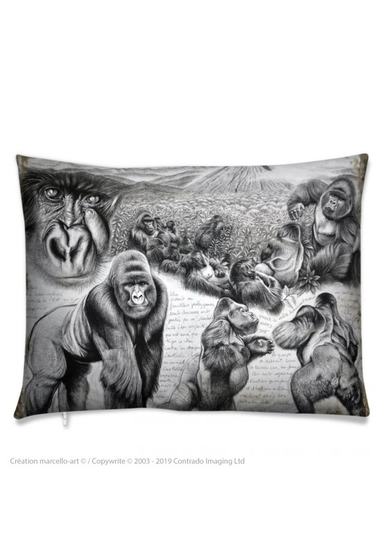Marcello-art : Accessoires de mode Coussin 301 gorilles Virunga