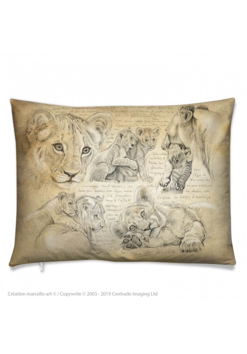 Marcello-art: Fashion accessory Cushion 331 lion cubs