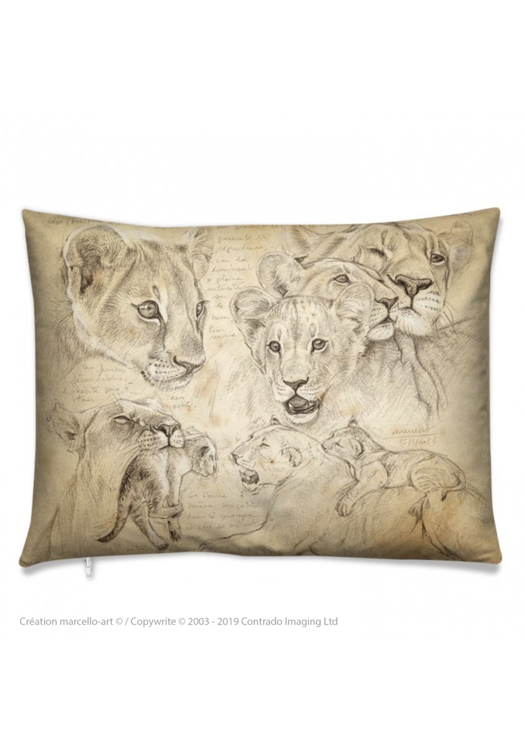 Marcello-art: Fashion accessory Cushion 335 lion cubs