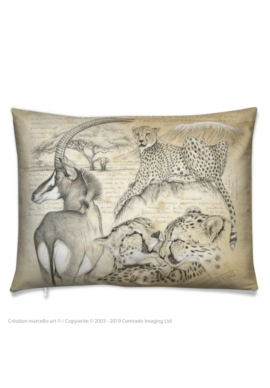 Marcello-art: Fashion accessory Cushion 363 cheetah sable antelope