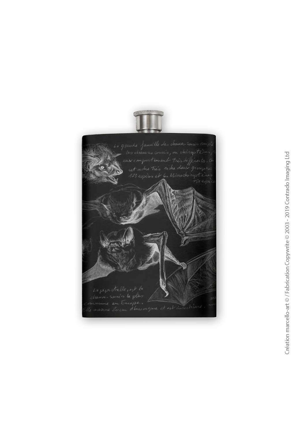 Marcello-art: Decoration accessoiries Flask 31 pipistrelle black