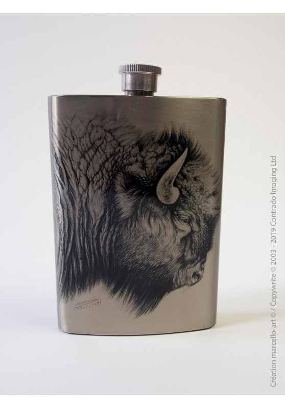 Marcello-art: Decoration accessoiries Flask 274 cap buffalo engraving