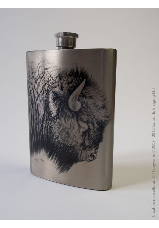 Marcello-art: Decoration accessoiries Flask 274 cap buffalo engraving