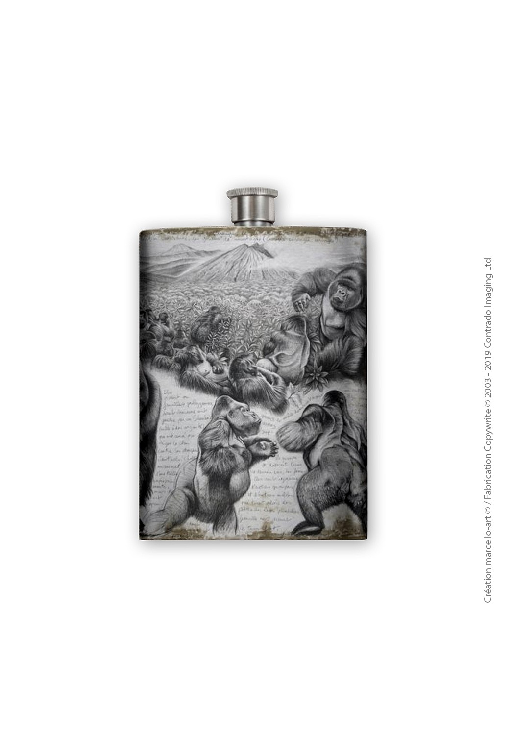Marcello-art : Accessoires de décoration Flasque 301 gorilles Virunga