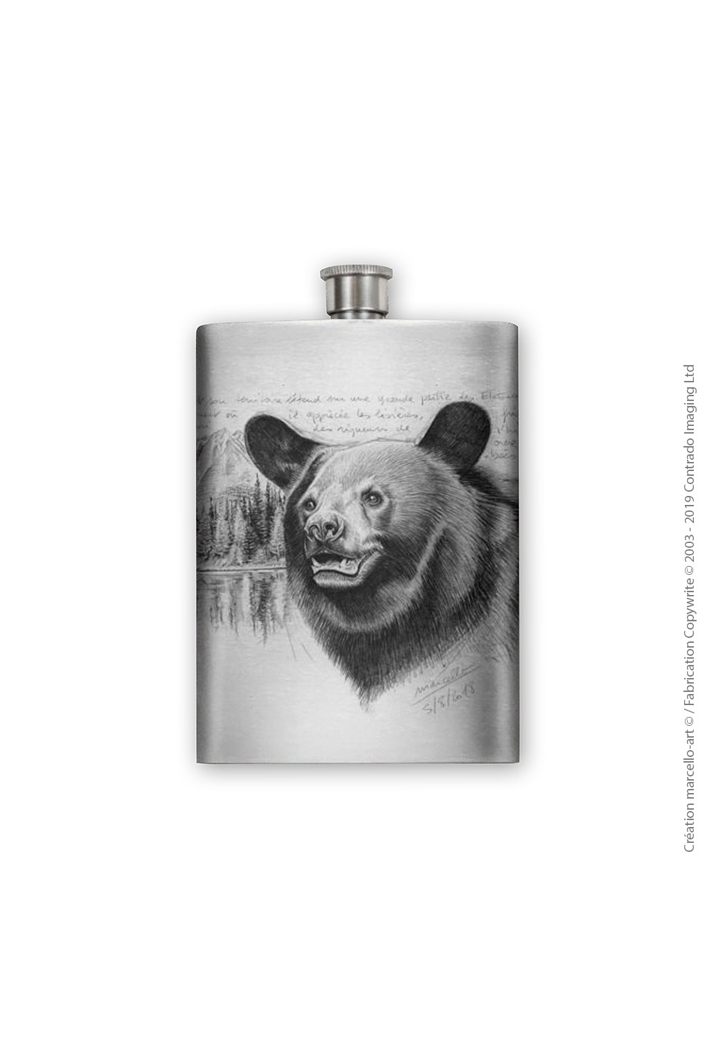 Marcello-art : Accessoires de décoration Flasque 382 tête ours noir
