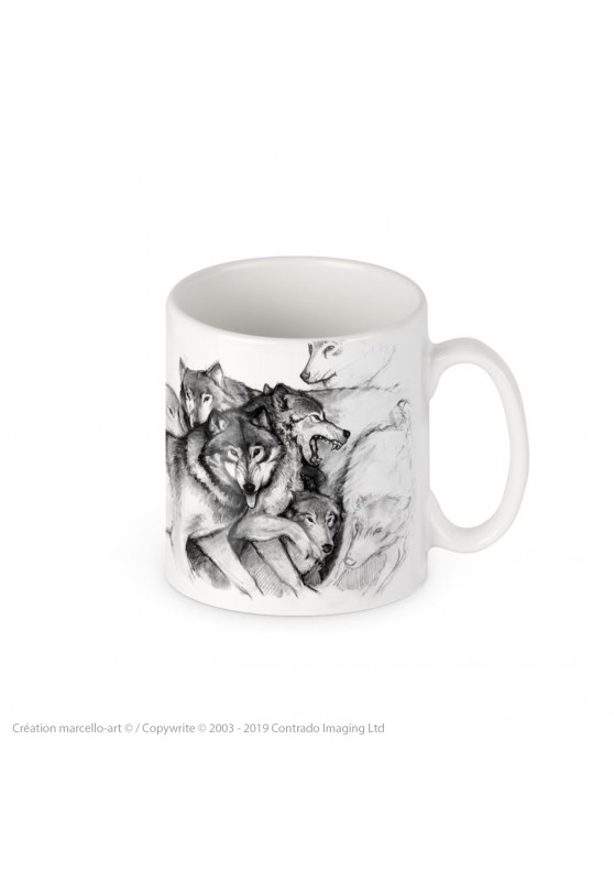 Marcello-art: Decoration accessoiries Porcelain mug 25 Wolf