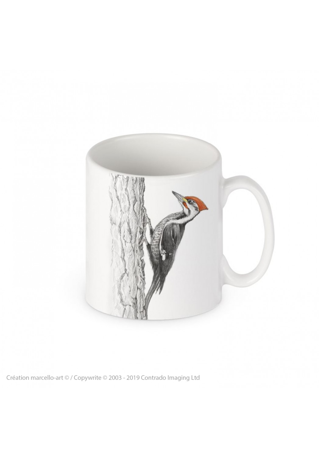 Marcello-art: Decoration accessoiries Porcelain mug 393 black woodpecker