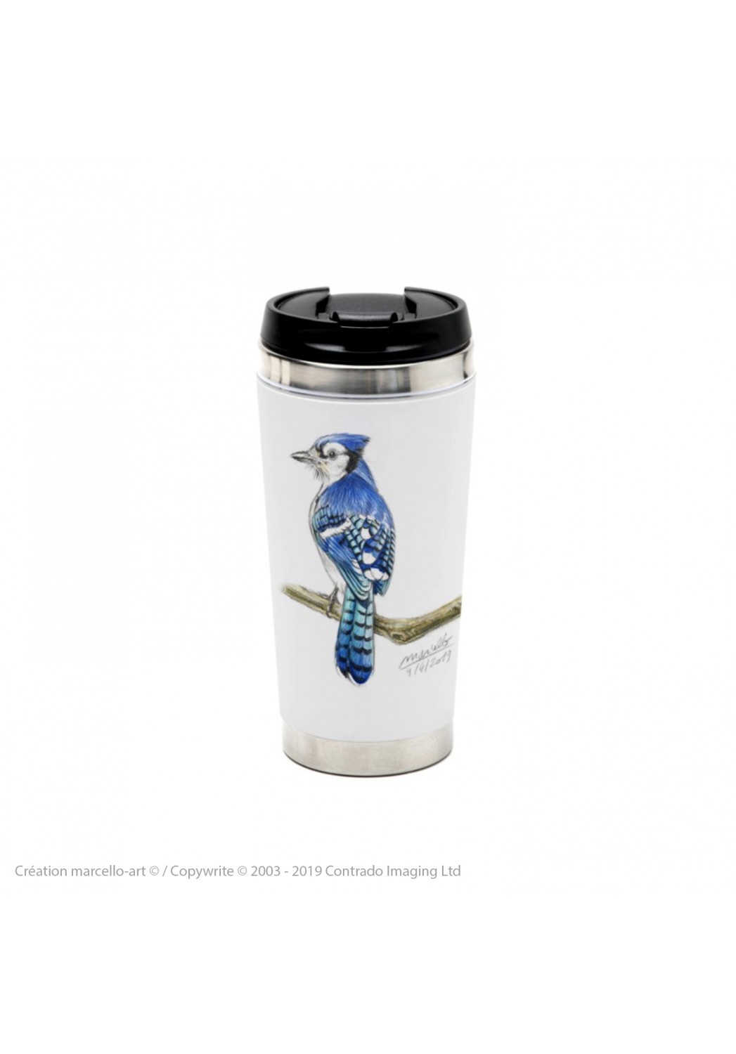 Marcello-art: Decoration accessoiries Thermos mug 393 blue jay
