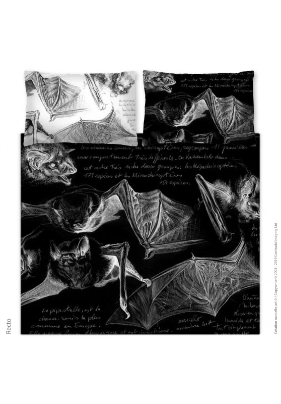 Marcello-art : Accessoires de mode Housse de couette 31 pipistrelles noires