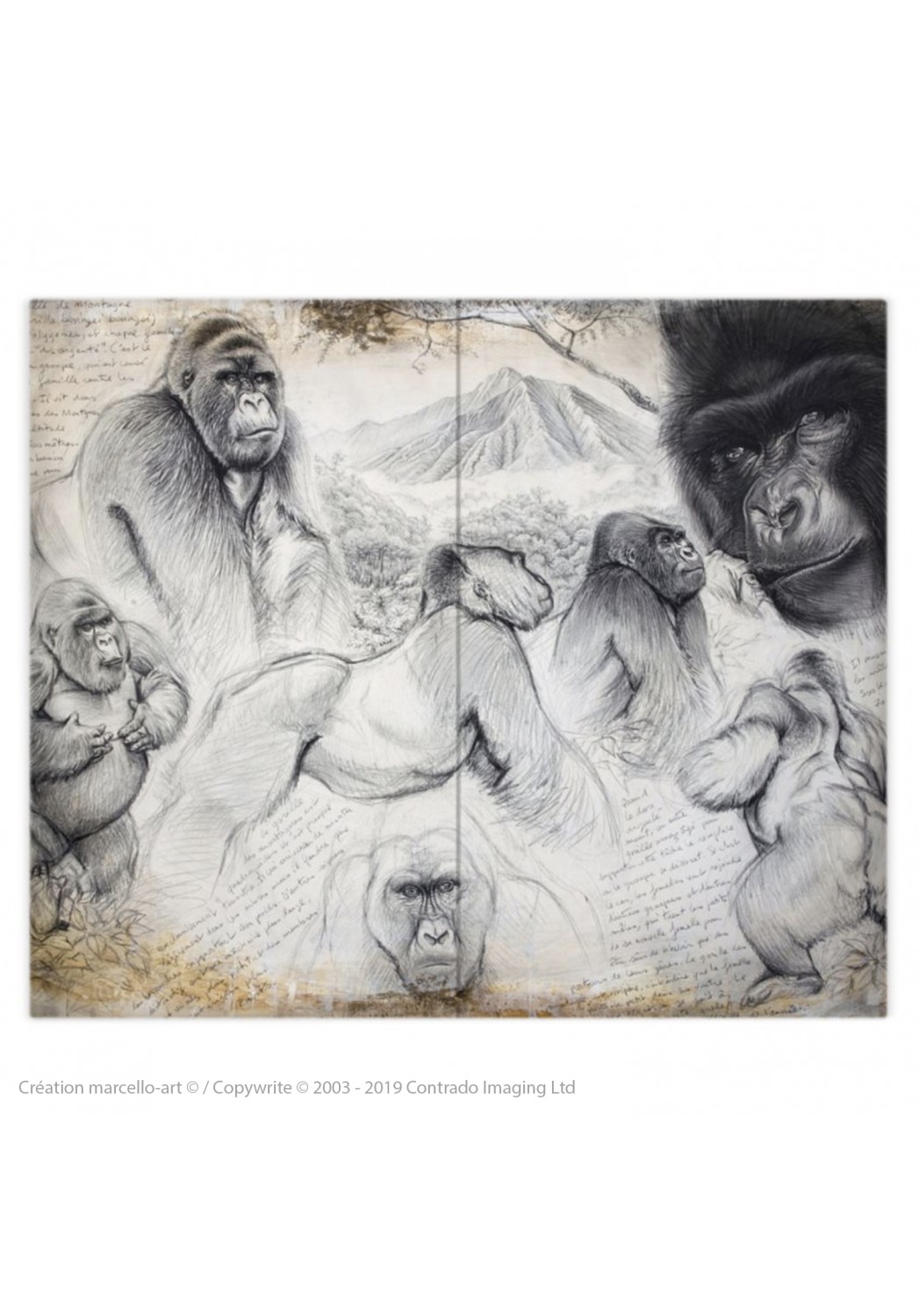 Marcello-art : Accessoires de mode Housse de couette 193 gorille de montagne