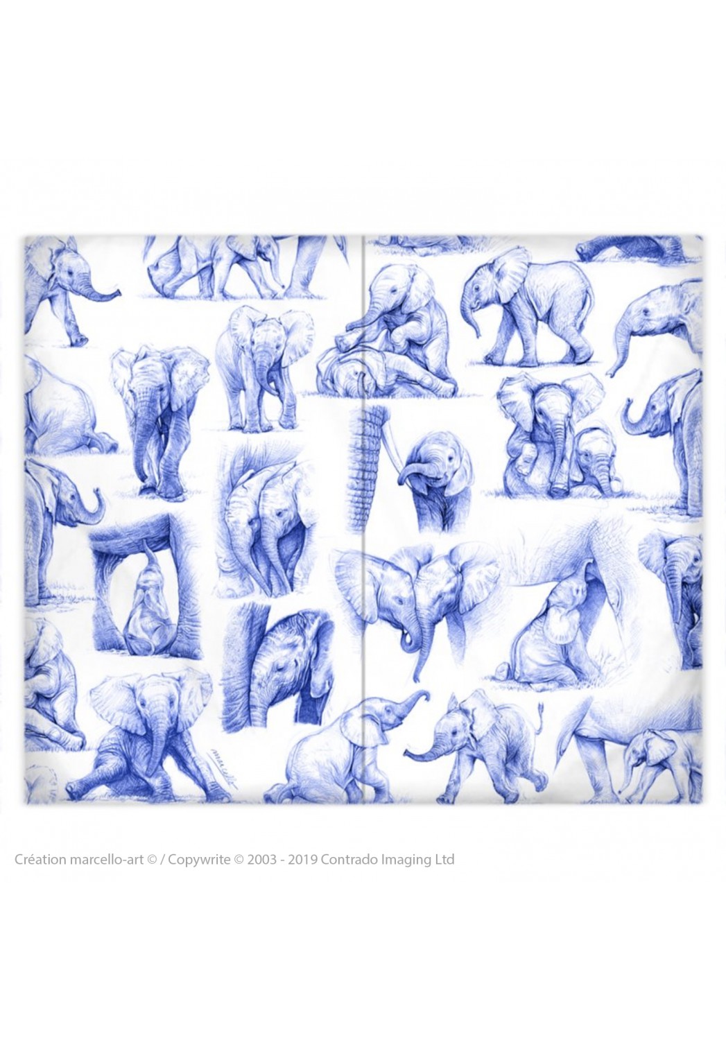 Marcello-art: Fashion accessory Duvet cover 392 elephant patchwork ballpoint pen
