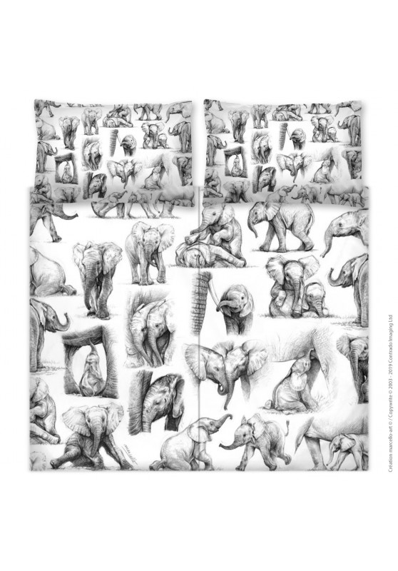 Marcello-art: Fashion accessory Duvet cover 392 elephant patchwork noir