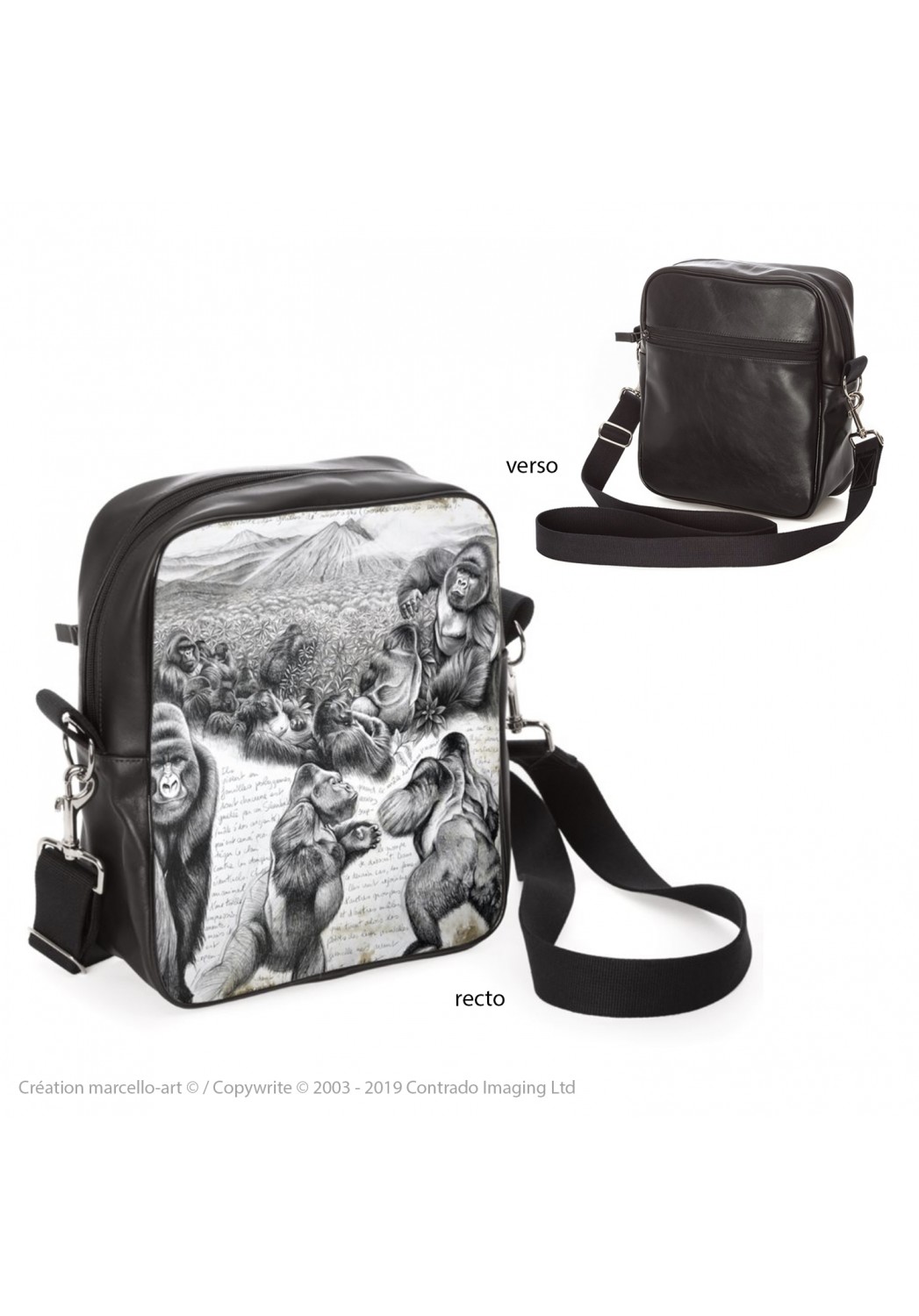 Marcello-art : Accessoires de mode Sacoche 301 gorilles Virunga
