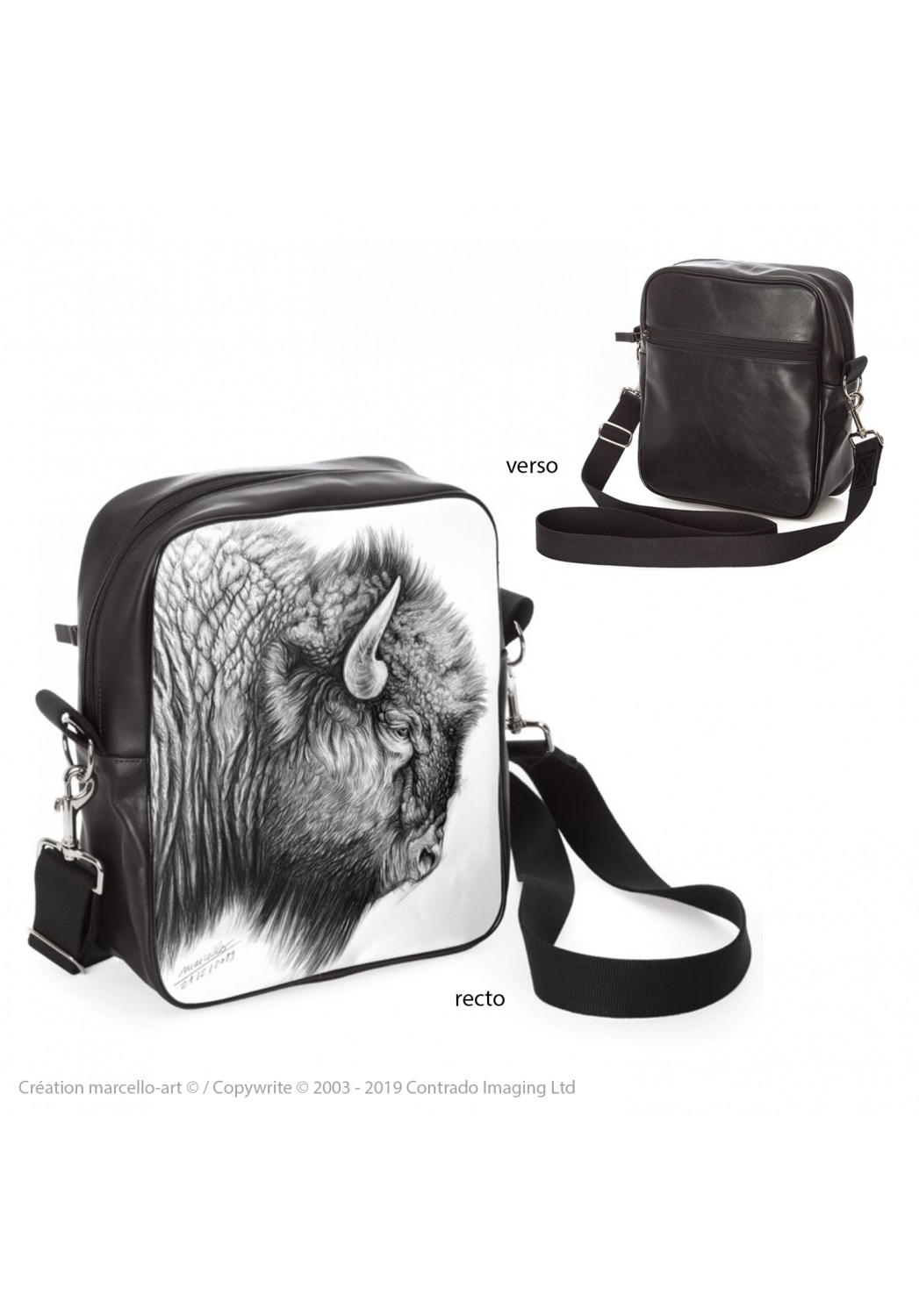 Marcello-art : Accessoires de mode Sacoche 390 tête bison