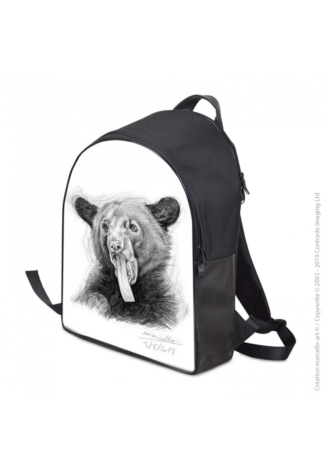 Marcello-art: Fashion accessory Backpack 382 black bear tongue