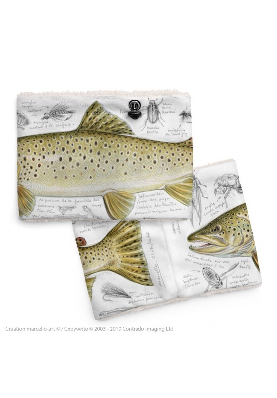 Marcello-art: Snood Snood 372 Brown trout - white