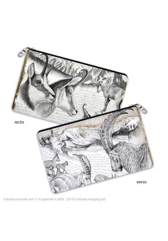 Marcello-art: Decoration accessoiries Pencil case 348-349 chamois & Alpine Ibex