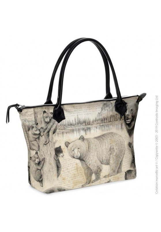 Marcello-art: Fashion accessory Zipped bag 382 black bear
