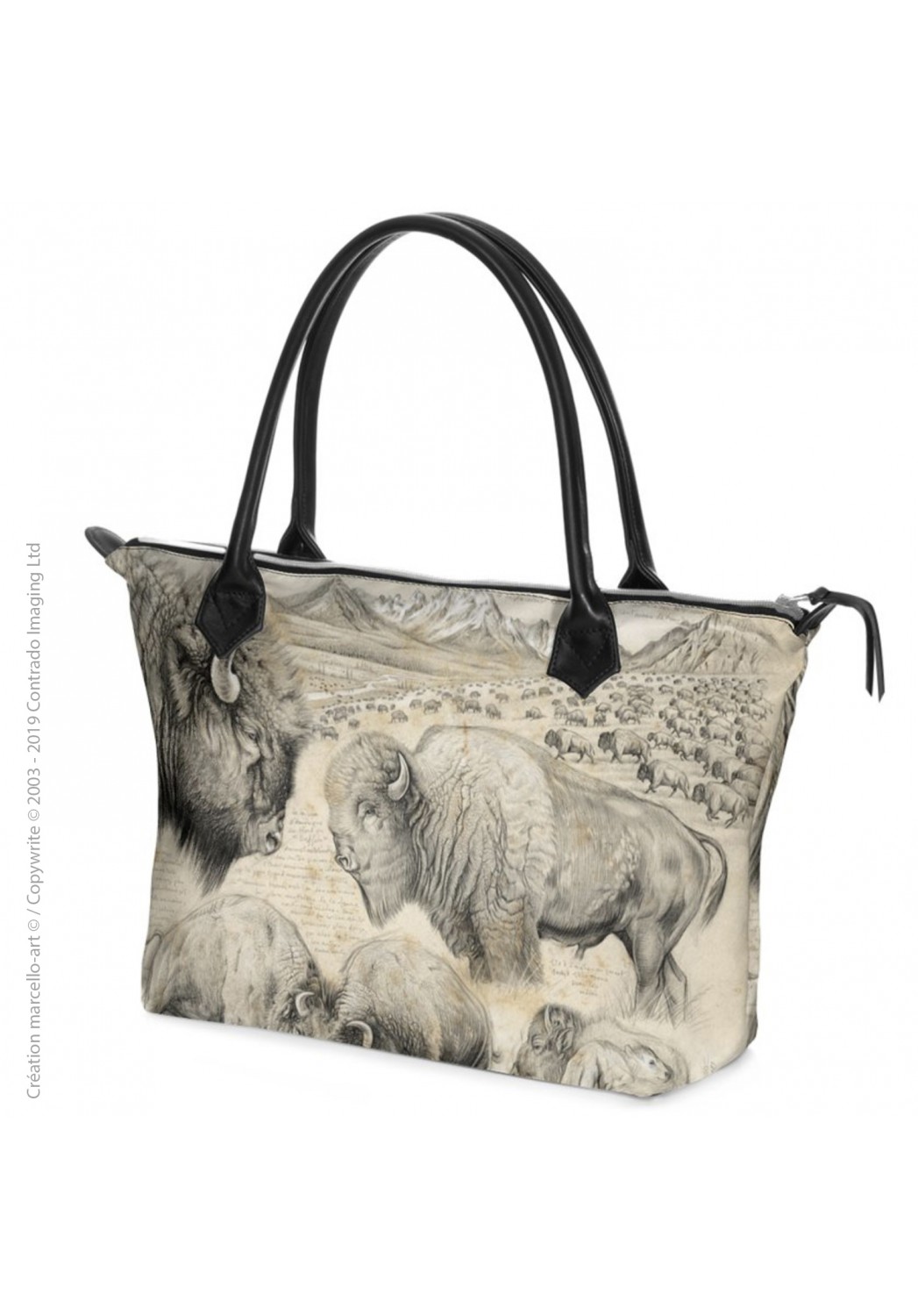 Marcello-art: Fashion accessory Zipped bag 390 American buffalo