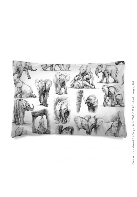 Marcello-art: Fashion accessory Pillowcase 392 B elephant patchwork noir