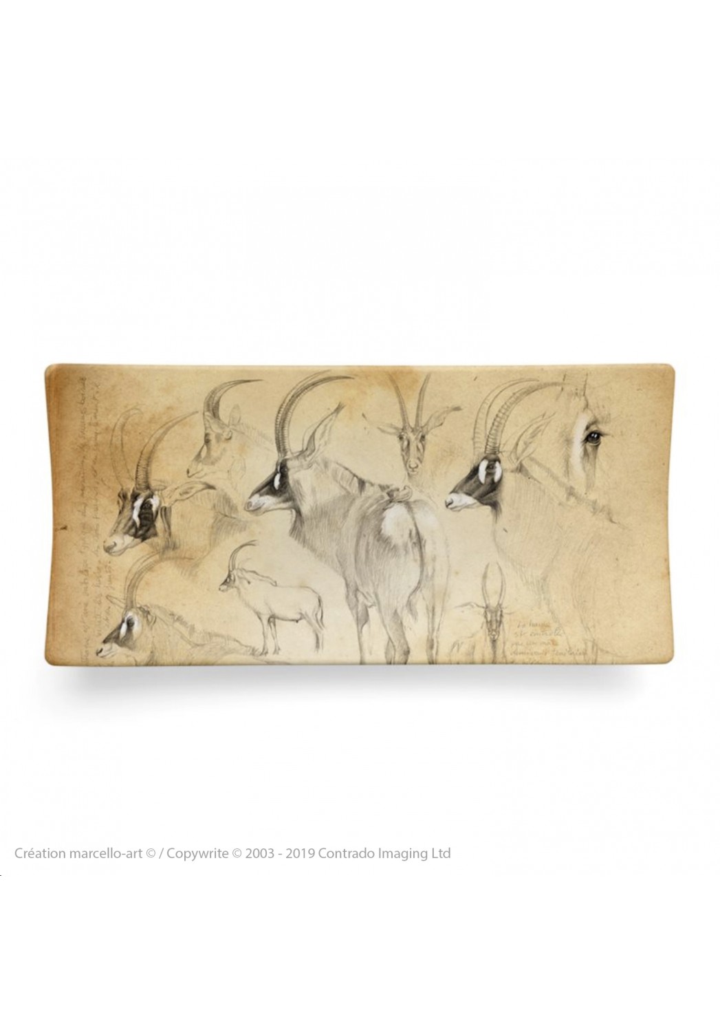 Marcello-art: Rectangular plates Rectangular plate 8 Roan antelope