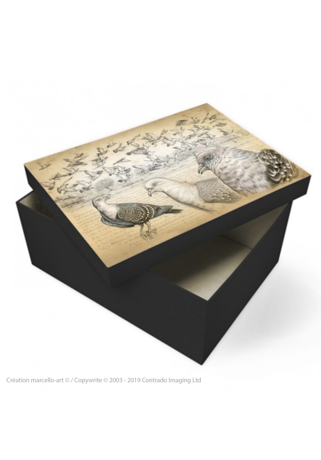 Marcello-art : Accessoires de décoration Boîte à souvenirs 232 Pigeon tigré