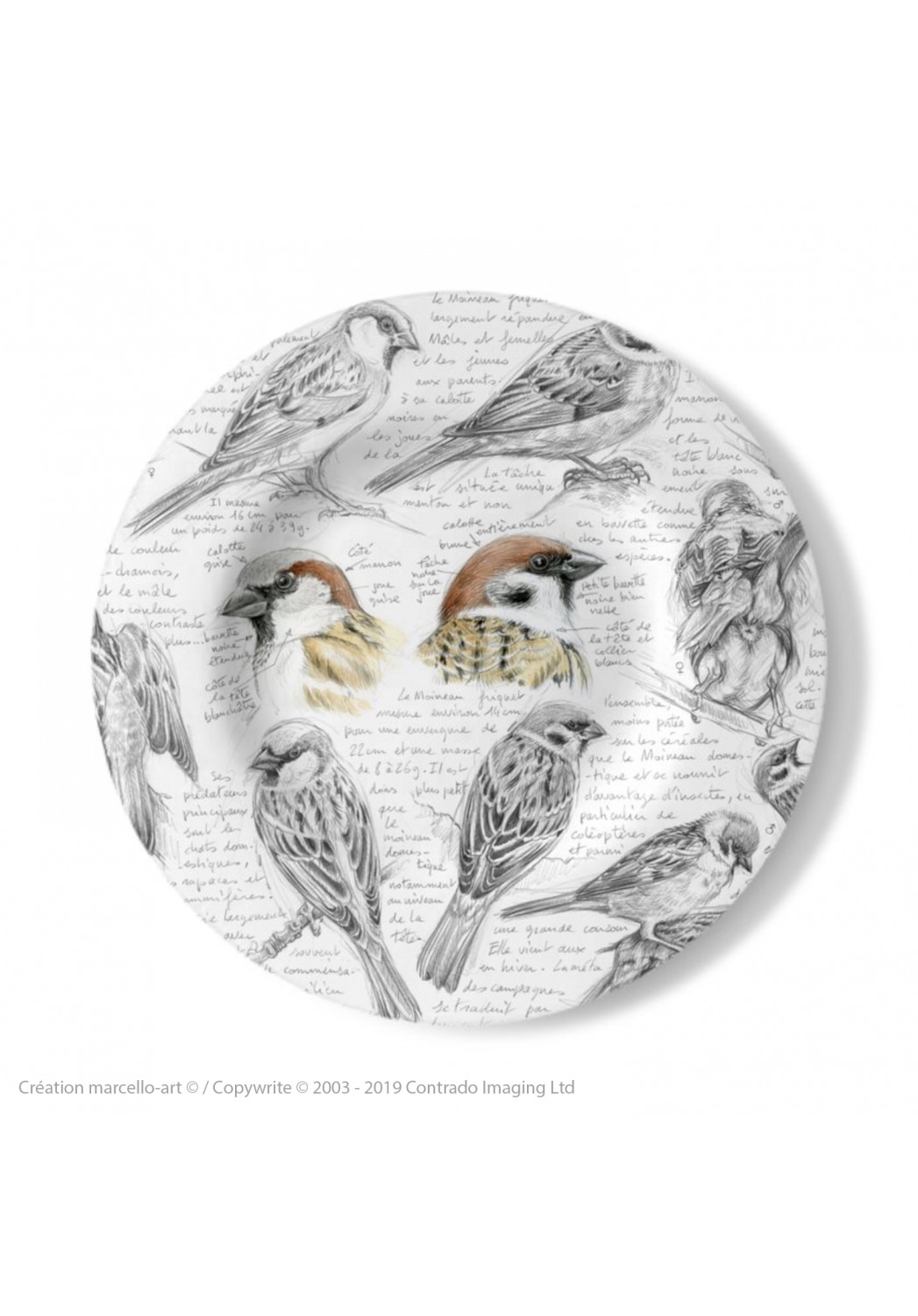 Marcello-art: Decorating Plates Decoration plates 333 House Sparrow