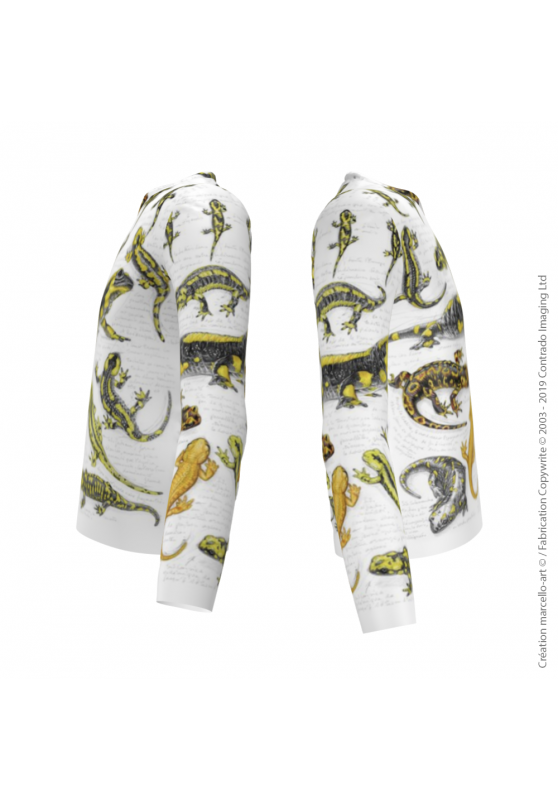 Marcello-art : Pour hommes T-Shirt manches longues 383 Salamandres