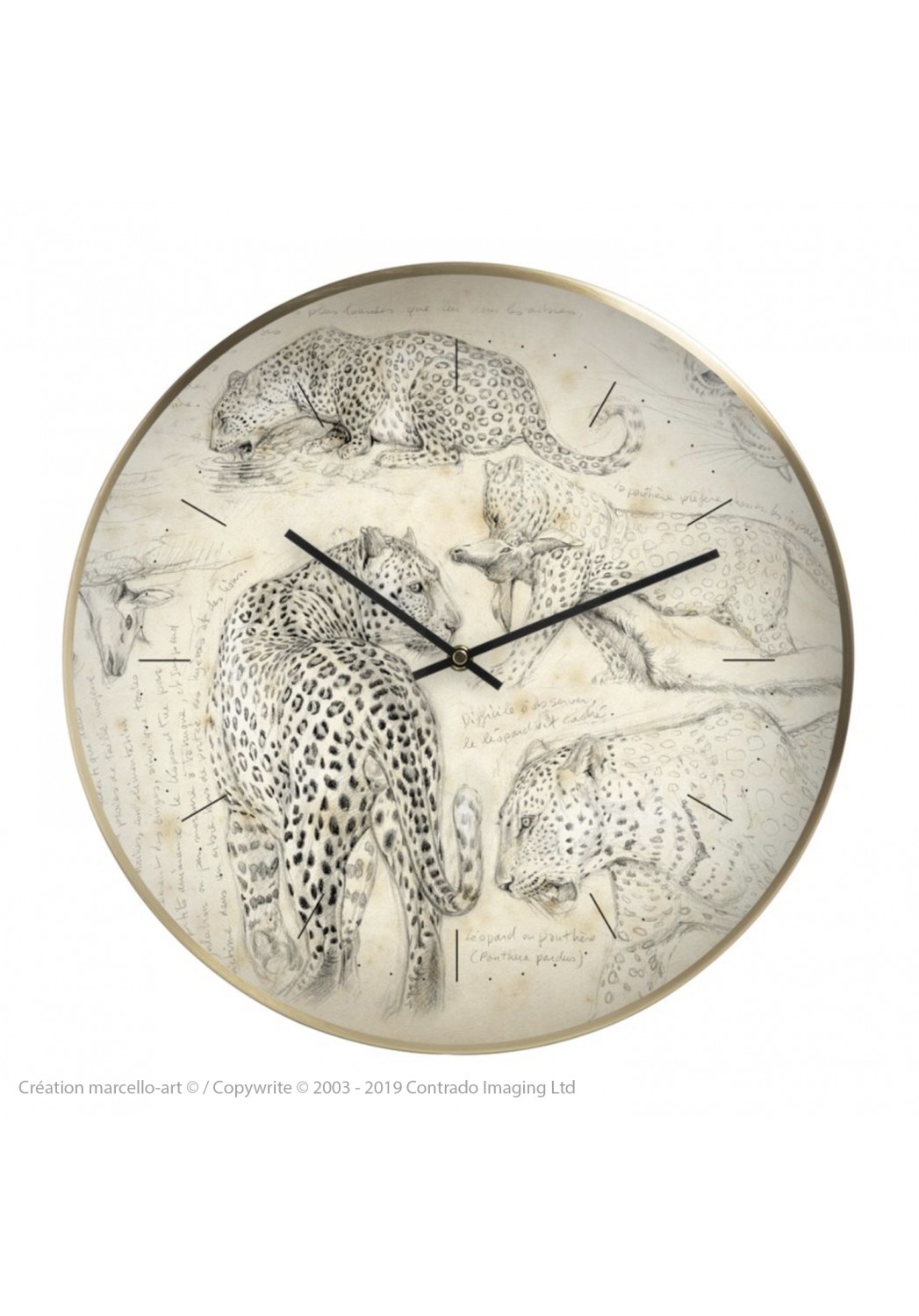 Marcello-art: Decoration accessoiries Wall clock 01 Leopard