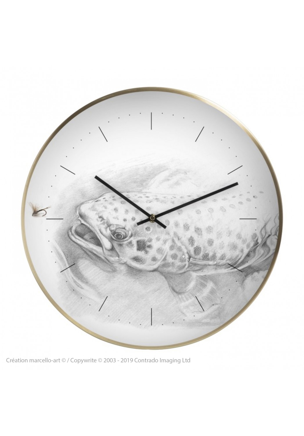 Marcello-art: Decoration accessoiries Wall clock 46 Trout of the Gaves