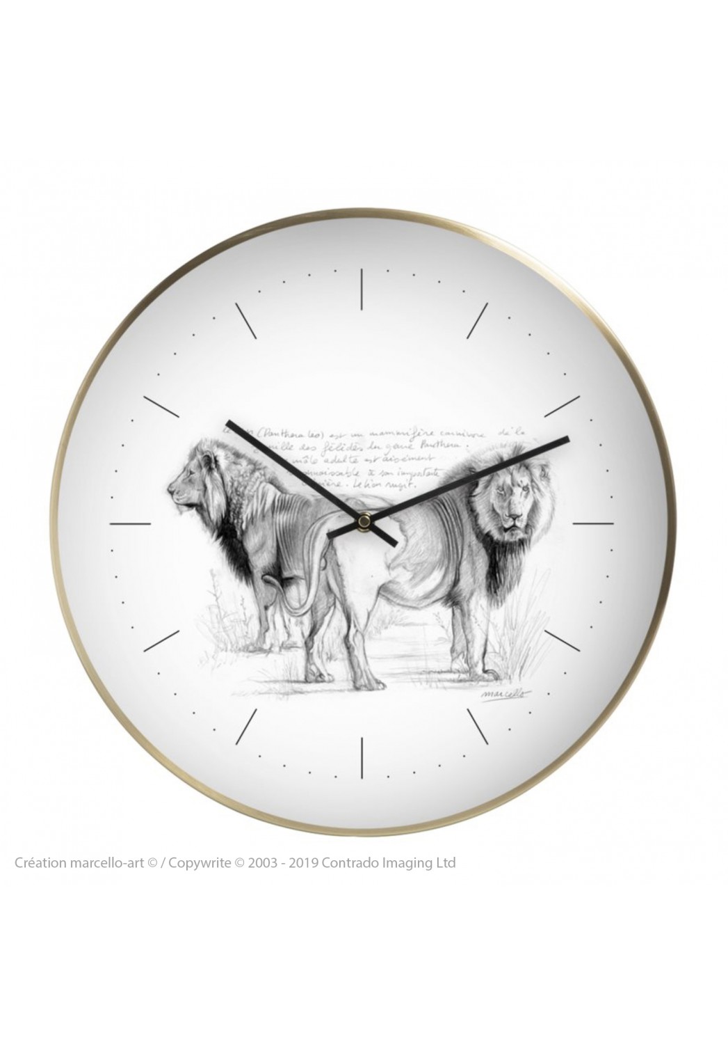 Marcello-art : Accessoires de décoration Horloge murale 54 Frères lions
