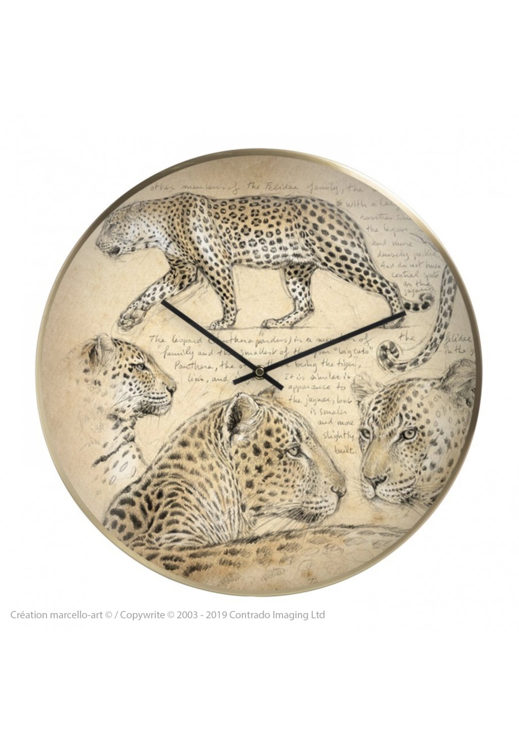 Marcello-art: Decoration accessoiries Wall clock 180 Leopard