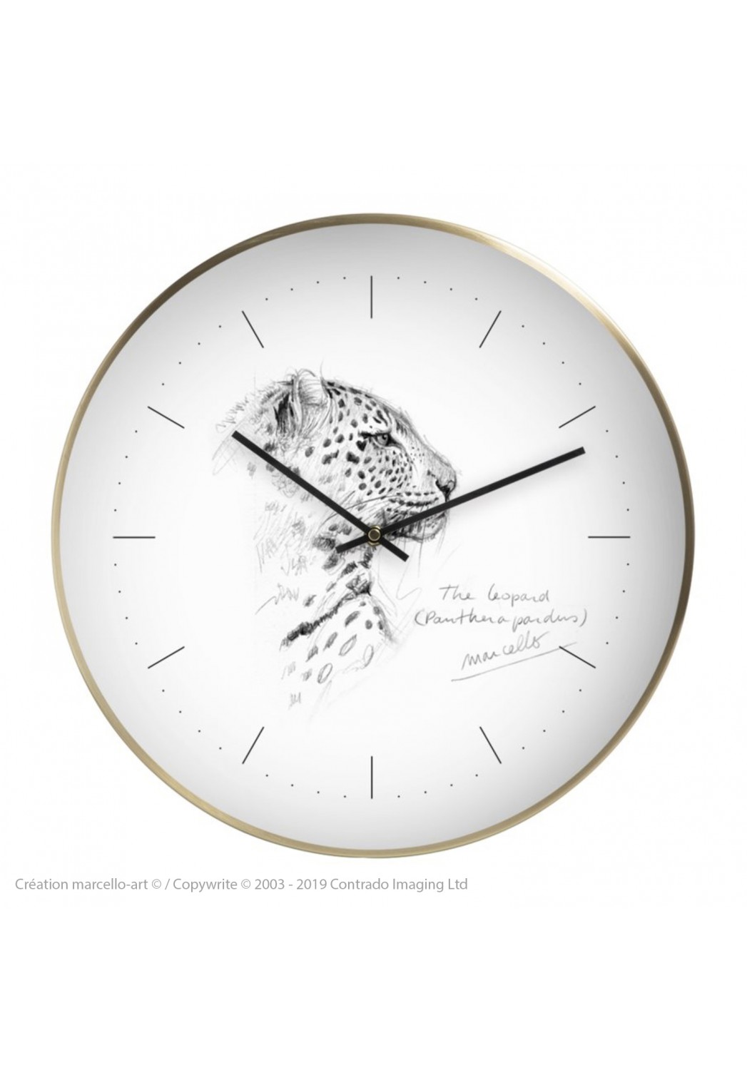 Marcello-art: Decoration accessoiries Wall clock 180 Leopard profile